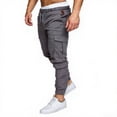 thumbnail image 2 of Cllios Cargo Pants for Men Slim Fit Outdoor Hiking Trousers Work Pants Elastic Waist Drawstring Jogger Baggy Cotton Cargo Pant with Multi Pockets XXXXL-4XL, 2 of 7
