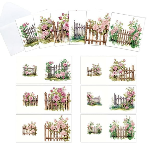 6pcs Diamond Painting Kit Greeting Cards, Floral Theme 5D Handmade Art Birthday Holiday Gift Cards with Envelopes