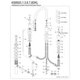 thumbnail image 6 of Kingston Brass KS8921DKL Kaiser Two-Handle 3-Hole Deck Mount Widespread Bathroom Faucet with Brass Pop-Up in Polished Chrome, 6 of 8