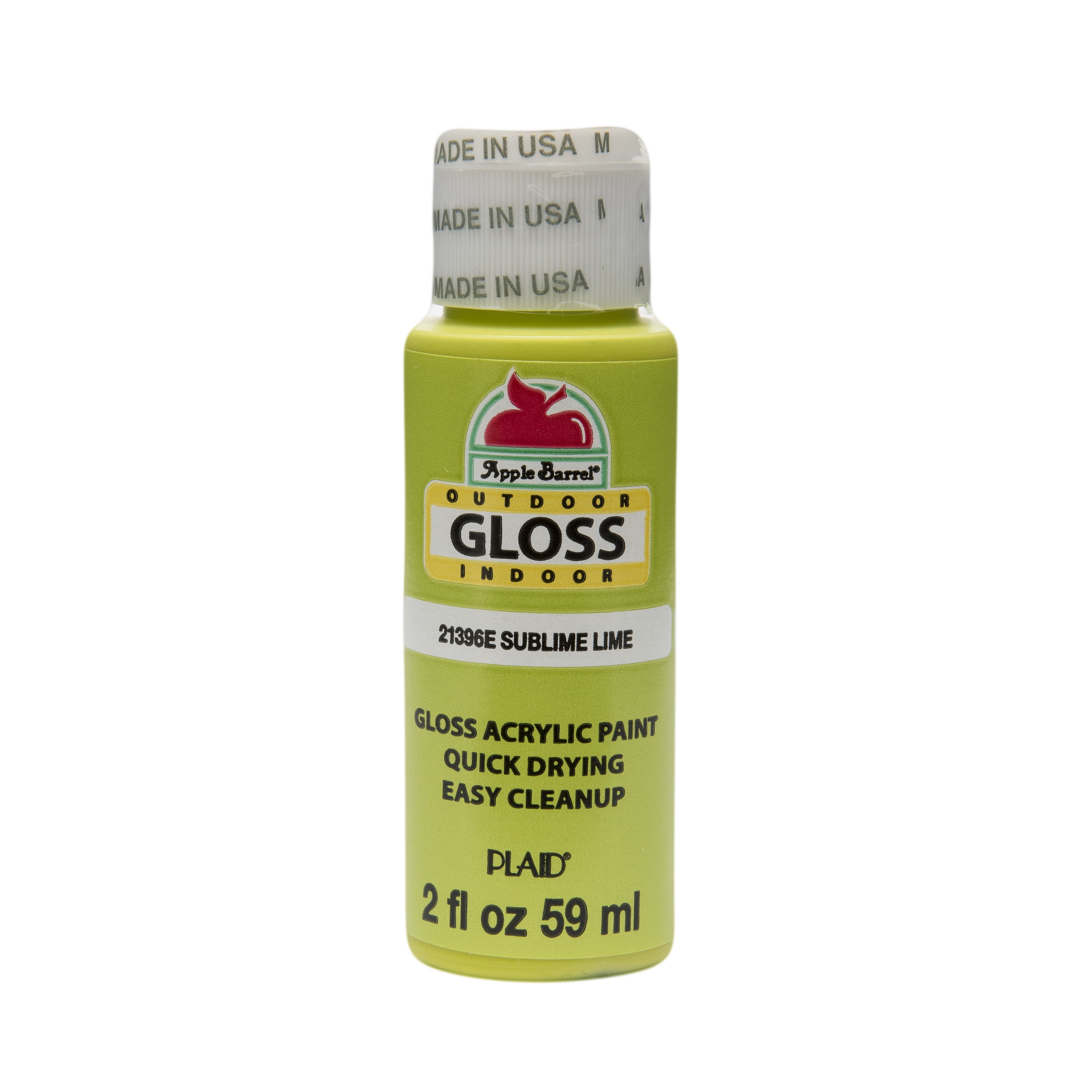 Apple Barrel Gloss Finish Sublime Lime Acrylic Craft Paint, 2 Fl. Oz