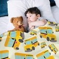 thumbnail image 2 of School Bus Soft Flannel Throw Blanket, Soft & Warm Fleece Blanket for Baby Children, Cozy Plush for Indoor and Outdoor Use, 40" x 50" Yellow, 2 of 6
