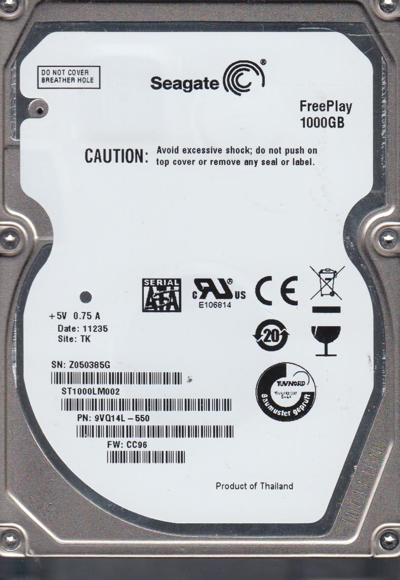 ST1000LM010 SU FW CC9F Z2M PN 9YH146-550 Seagate 1TB SATA 2.5 Hard Drive ST1000LM010 SU FW CC9F Z2M PN 9YH146-550 Seagate 1TB SATA 2.5 Hard Drive