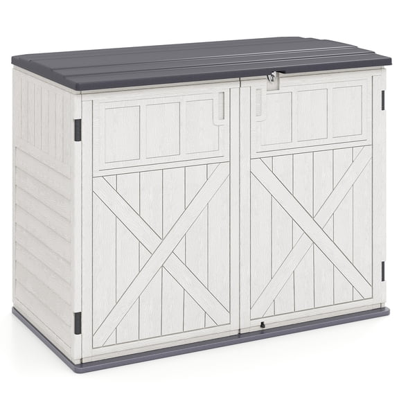 Gymax 20 Cu.Ft Large Outdoor Storage Cabinet w/ Adjustable Shelf & Lockable Doors