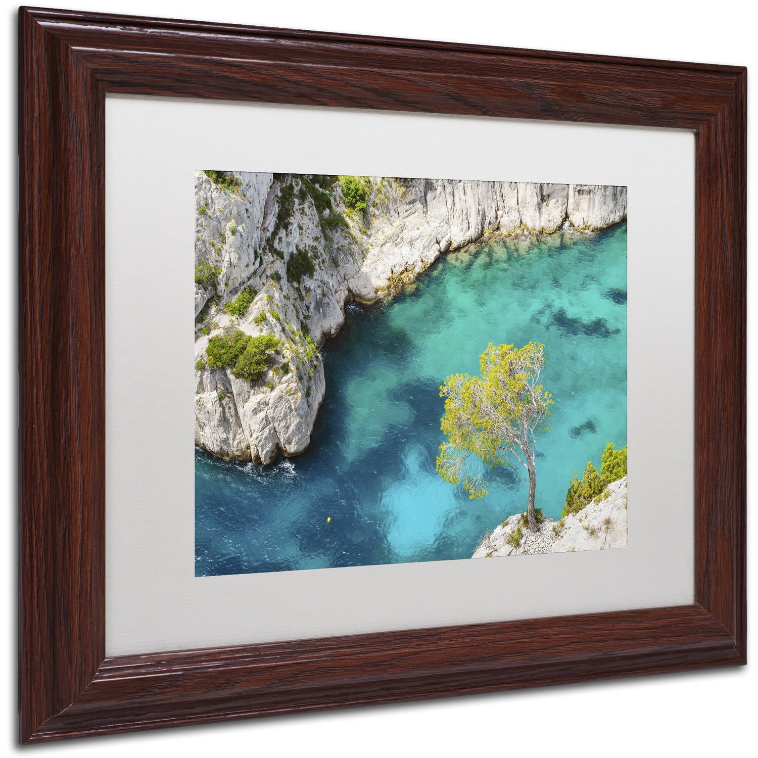 Trademark Fine Art "Turquoise Waters" Canvas Art by Michael Blanchette Photography White Matte, Wood Frame