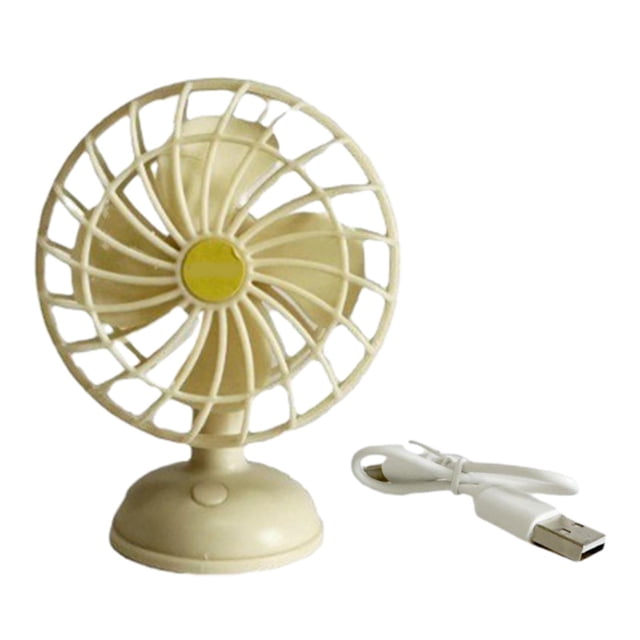 1:12 casa de muñecas ventilador eléctrico USB Mini ventilador de mesa accesorio ornamento Mini muebles juguete velocidad ajustable pequeño ventilador Amarillo