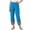 Blue, variant on Qgtaibl Women Cotton Cropped Pants Casual Elastic Waist Gingham Trim Capris with Pockets Summer Loose Fit Lightweight Capri Pants Gray XXL