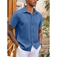 thumbnail image 4 of COOFANDY Men's Beach Shirts Button Down Vacation Shirt Casual Short Sleeve Summer Wedding Shirt, 4 of 10