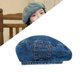 thumbnail image 1 of Sombrero de berina de mezclilla sombrero de artista de moda ligero para vacaciones de compras viajes Azul oscuro, 1 of 10