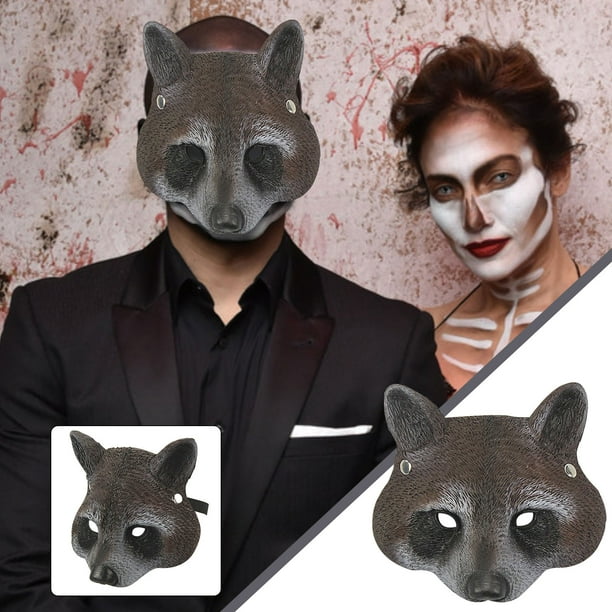 Pisexur Halloween Demi Visage Animal Masque Robe Réaliste Masque