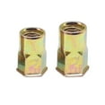 thumbnail image 5 of 50pcs Zinc-plated Carbon Steel Semi Half Hex Flat Head Though Hole Rivet Nut, Half Hexagon Thread Insert Yellow, 5 of 5