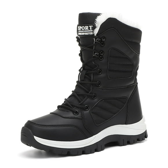 asddcavvf Fashion Winter Women Snow Boots Thick Soled Non Slip Upper Lace Up High Top Warm And Comfo