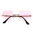 thumbnail image 1 of IFANLANDOR Lentes De Sol Sin Montura Rosa Con De Hoja Para Fiestas Y Eventos Con Estilo Único, 1 of 8