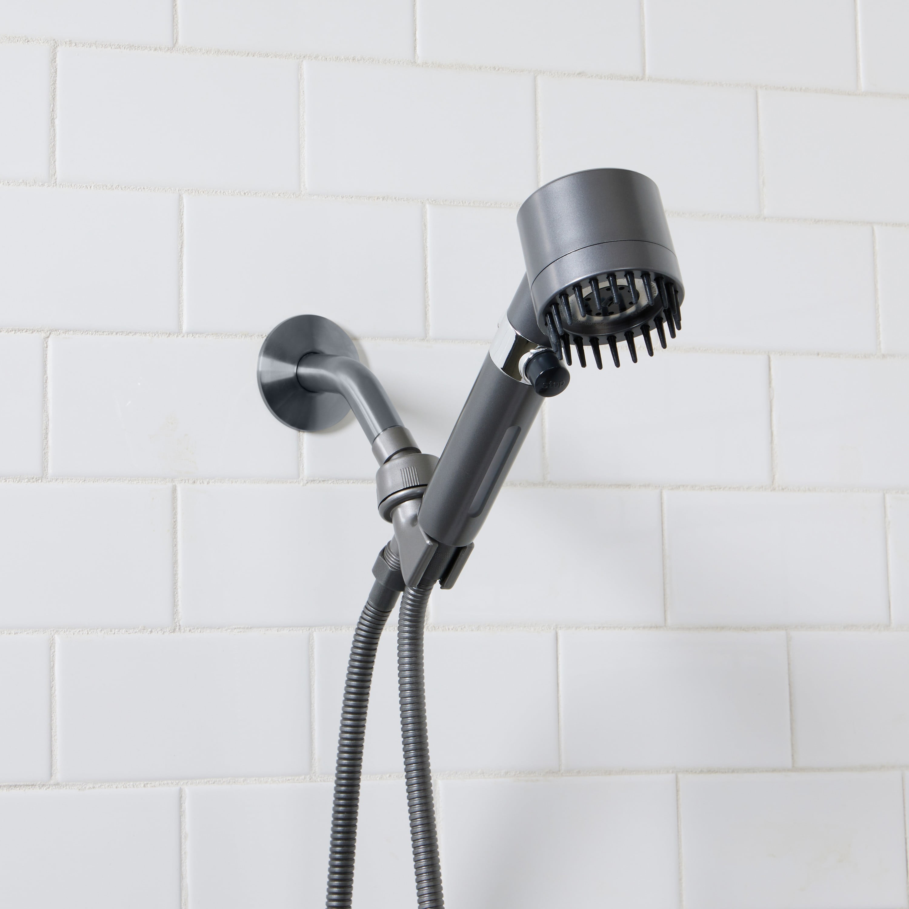 Bath Bliss 4 Function Monsoon Filtering Shower Head in Grey