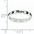 thumbnail image 4 of Sterling Silver Black Enamel Hope Ring, 4 of 7