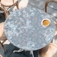 thumbnail image 2 of Gray Blue Dandelion Round Tablecloth, Fitted Table Cover with Elastic for 45"-54" Round Tables, Spring Flowers Modern Minimalist Table Cloth Outdoor Indoor Dinning Party Waterproof Tablecloths, 2 of 7
