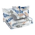 thumbnail image 1 of AeroSoft Tropical 4 Pièces Coton Premium Pinted Grand Couette Ensemble en Blanc, 1 of 12