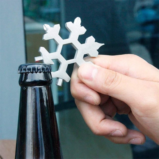 420 Stainless Steel Multiple Head Screwdrivers Portable Outdoor Camping Mountain Climbing Snowflake Shape Tool