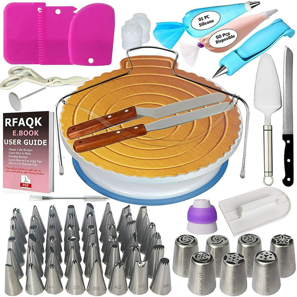 124 pcs Cake Decorating Kit Baking Supplies for Beginners, Suitable Home Kitchen