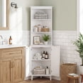 thumbnail image 4 of Costway 68" Tall Corner Cabinet with Fluted Doors, Modern Bathroom Floor Storage Cabinet White, 4 of 10