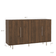 thumbnail image 4 of Hassch 55" Sideboard Buffet Cabinet, Modern 4-Door Storage Cabinet with Adjustable Shelves, Coffee Bar Cabinet for Dining Room, Living Room, Entryway, Brown, 4 of 8