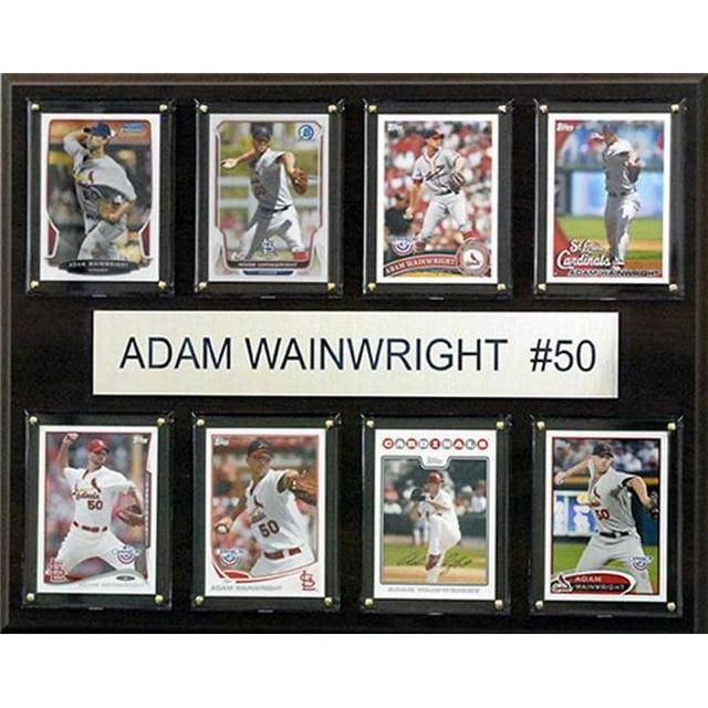 Plaque de 8 Cartes CandICollectables 1215WAINWR8C MLB 12 x 15 Po. Plaque Adam Wainwright St. Louis Cardinals