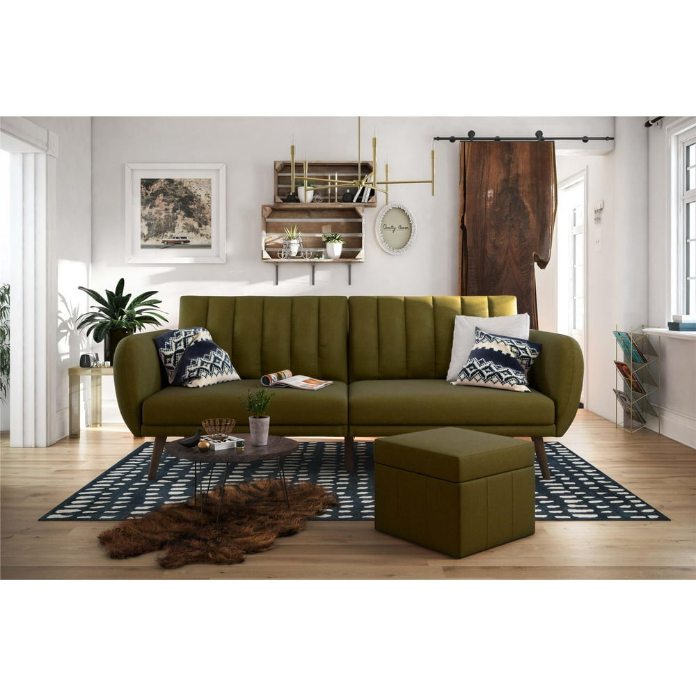 Novogratz Brittany Linen Futon, Multiple Colors Green