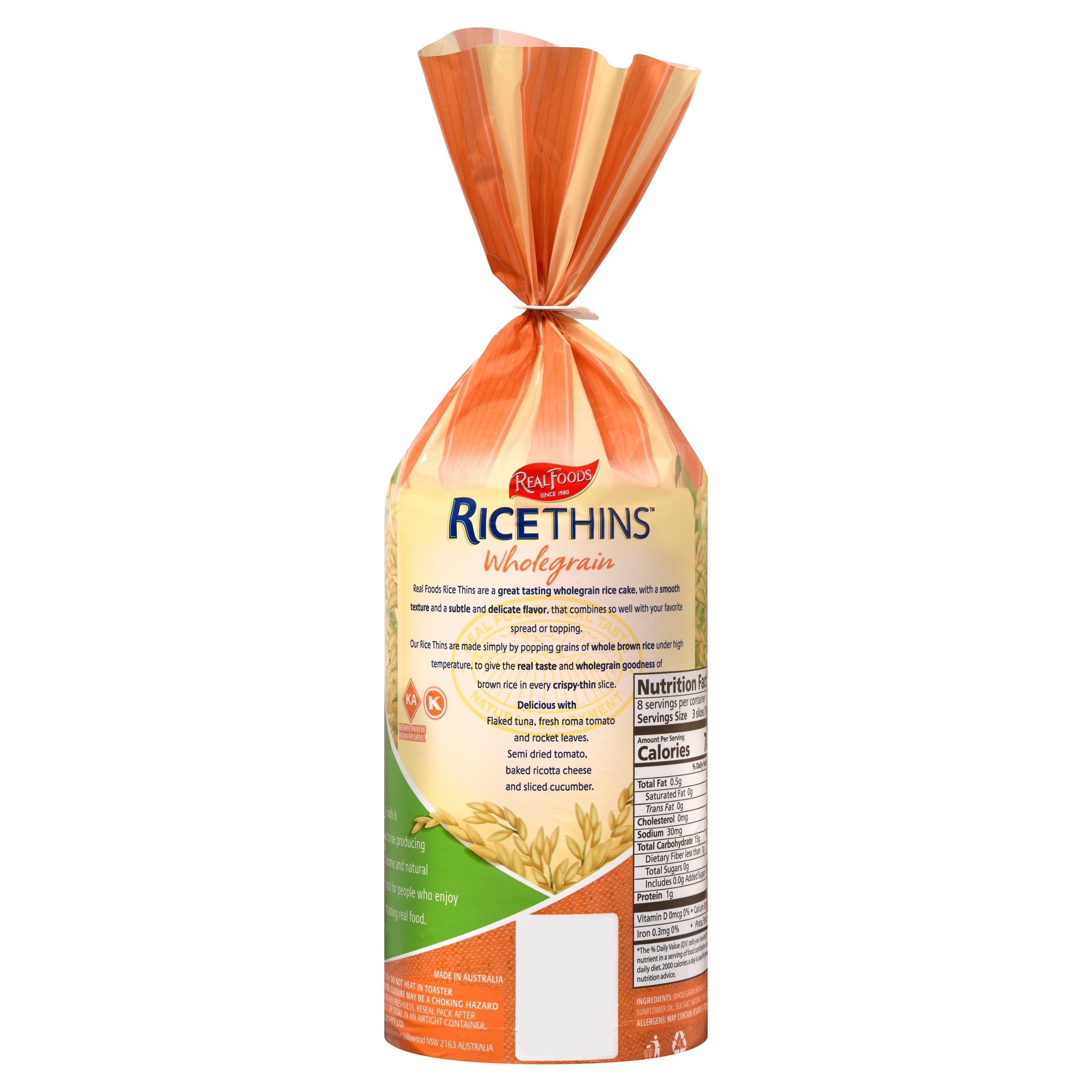 Real Foods Wholegrain Rice Thins - Case of 6 - 5.3 oz.