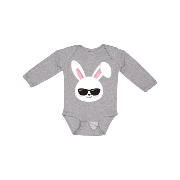 Inktastic Cute Bunny, White Bunny, Bunny Wearing Sunglasses Boys or Girls Long Sleeve Baby Bodysuit