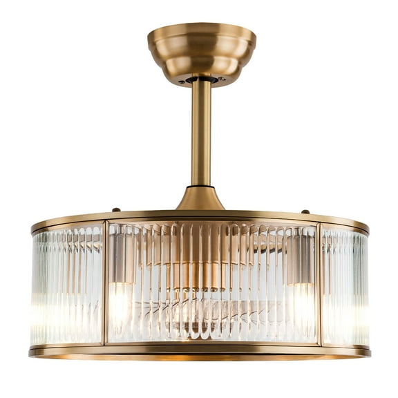 Wildnix 2-in-1 Ceiling Fan Light, 6-Speed with Remote Control, Gold Retro Design, Pure Copper Motor, Ideal for Bedrooms, Living Rooms, and Dining Rooms