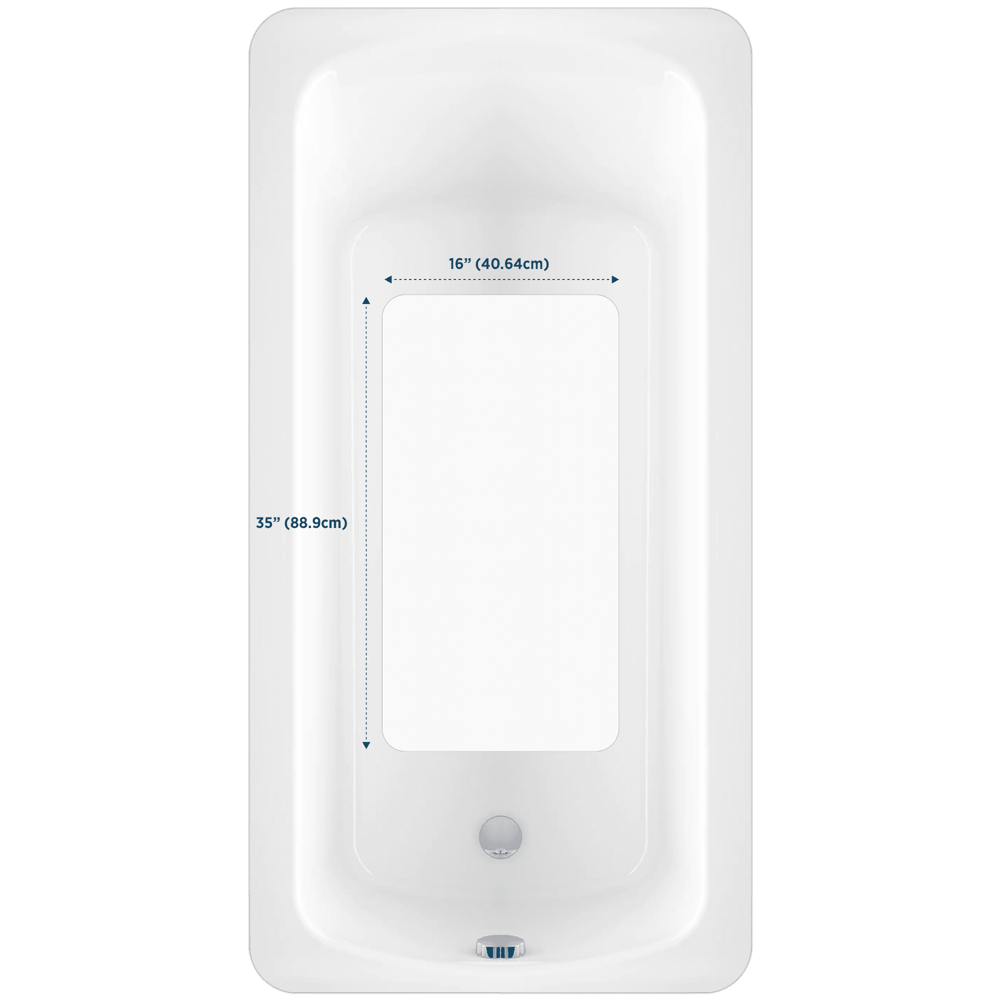 White Kahuna Grip NonSlip Peel and Stick PolyBlend Bathtub Bath Mat 16"x35"