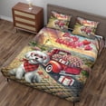 thumbnail image 3 of Be My Valentine's Maltese Truck Full of Love Flower Balloon Quilt Bedding Set Maltese Dog Lover Gifts Idea 1 Blanket Bed Cover 2 Pillowcases - 02029, 3 of 5