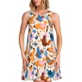 thumbnail image 1 of Fotbe Cute Chickens Vestido de Verano sin Mangas para Mujer – Vestido Midi Línea A, Estilo Camiseta Floral, Vestido Playero Casual y Fluido, 1 of 7
