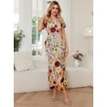 thumbnail image 4 of Women's Floral Embroidery Maxi Dress Wedding Guest Dress Evening Party Dress, 4 of 9