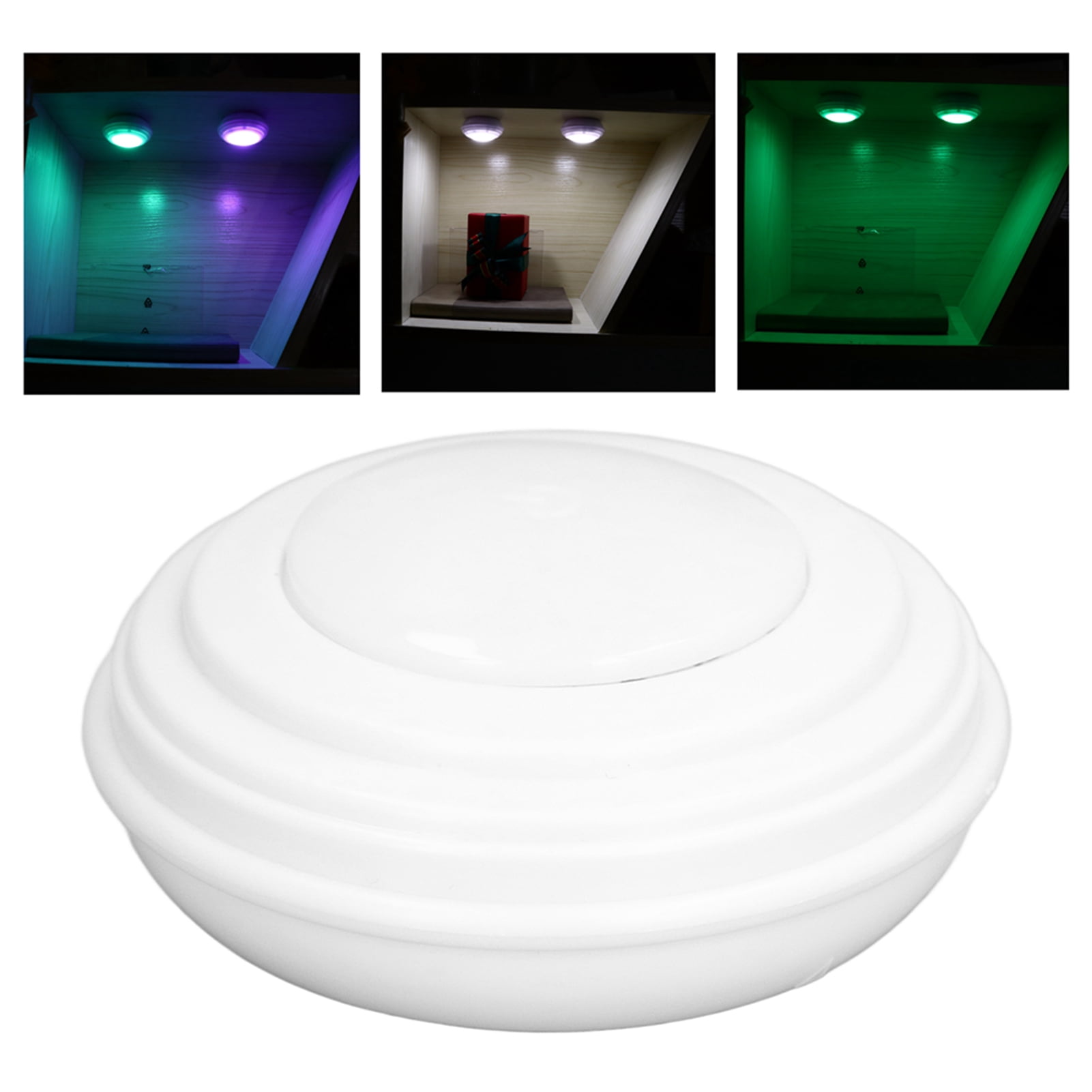 Suodoka LED Color Changing Puck Lightings Dimmable RGBW Cabinet Night Light for Kitchen Cabinet Closet, Wireless Under Cabinet Lighting with Remote Control, 6 Pack