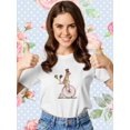 thumbnail image 2 of Cute Dog On A Unicycle T-Shirt Women -Fab Funky Designs, Female Large, 2 of 4