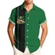 thumbnail image 3 of Ceisia Men's Summer St. Patrick's Day Casual Loose Fit Short Sleeve Turndown Collar Shirt Green Black Stripe Football Print 4-Way Stretch Fabric Coffee XXL Gifts, 3 of 6