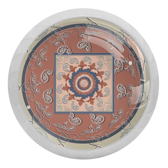 4PCS Round Geometry Cabinet Fluorescence Knob Glowing in the Dark Furniture Drawer Pulls Handle with Screws