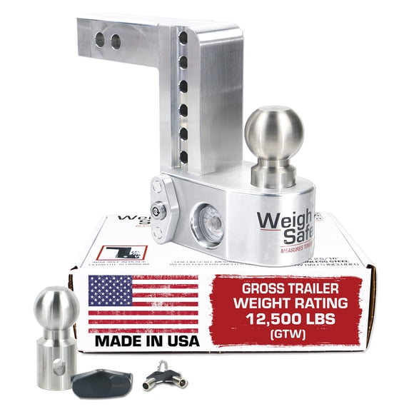 Adjustable Trailer Hitch, Adjustable Ball Mount, Truck Ball Hitch, Aluminum Trailer Tow Hitch w/Built in Scale for Anti Sway, 12,500 lbs GTW - Weigh Safe