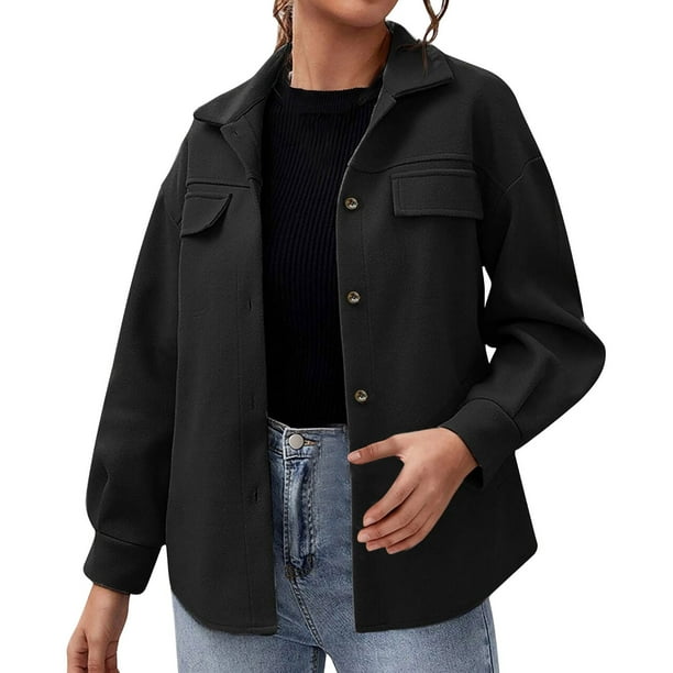 Cárdigan de Solapa Sólida Para Mujer, Abrigo de Manga Larga, Botones, Camisa, Ropa de Abrigo Odeerbi ODB-6