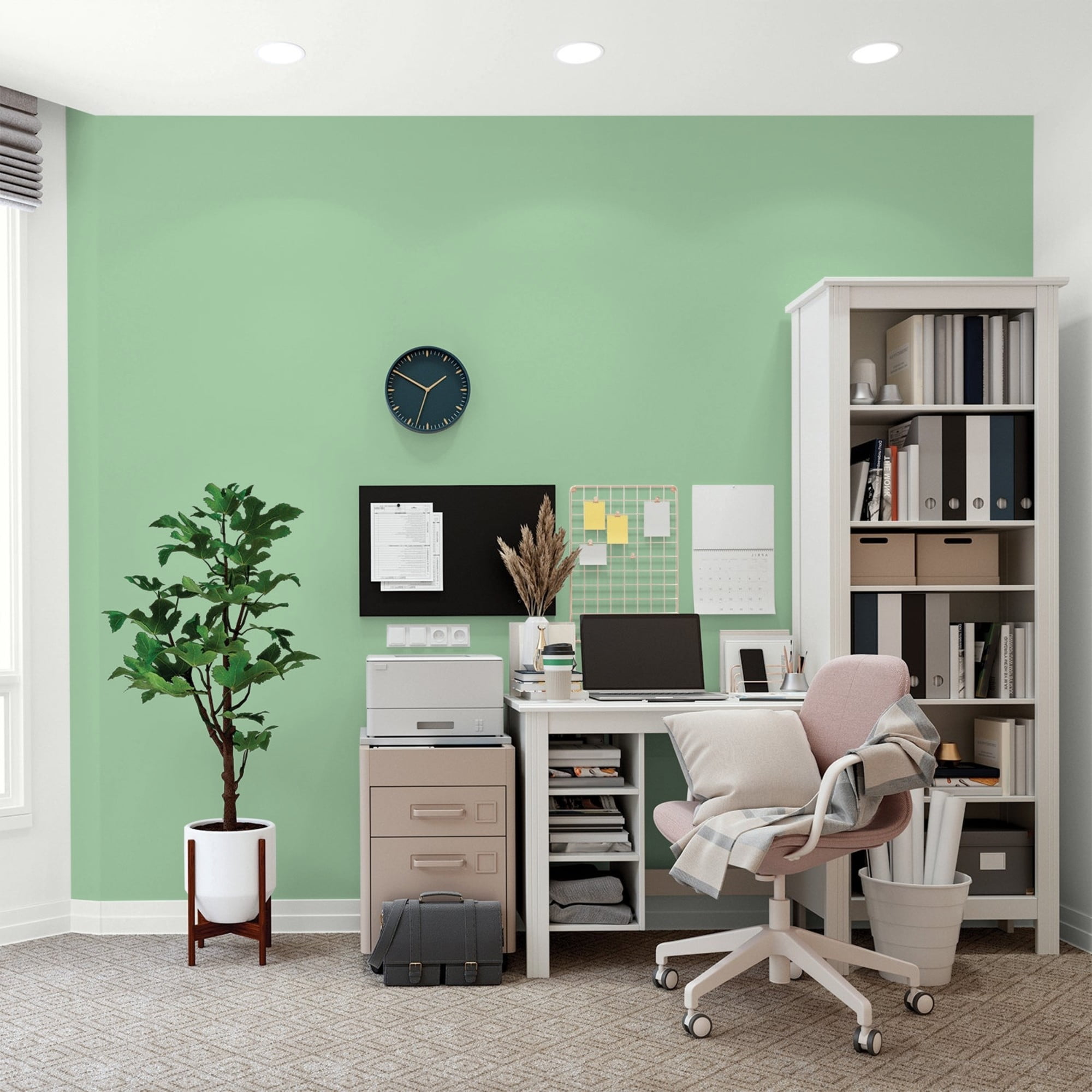 Glidden One Coat French Market / Green Flat Interior Paint with Primer, 1 Gallon