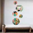 thumbnail image 3 of Designart "Retro Elementary Geometrics VI" Modern Geometric Metal Wall Art Set of 5 Piece, 3 of 5