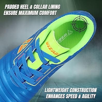 Vizari USA Catalina Firm Ground Soccer Cleats for Kids – Comfortable, Durable, and Traction-Ready Shoes for Boys and Girls - Blue, 11