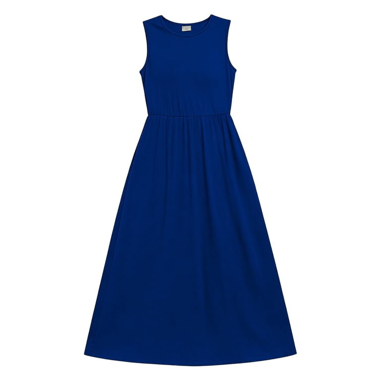 young ladies dresses for wedding SAKMAL Elegant Guest Women Flowy Swing Formal Summer Maxi Womens Long A-Line Dress Short Sleeve,Blue,2XL V-neck prom dress