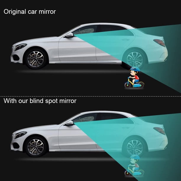 2 espejos retrovisores convexos ajustables para puntos ciegos, con forma de abanico, sin marco, giratorios, de gran angular, con adhesivo para SUV, coche, camión y furgoneta