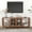 Brown, variant on Ucloveria Swivel Floor TV Stand for 32-75 Inch TV, Modern Black Glass TV Stand, Entertainment Center with Mount