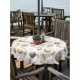 thumbnail image 3 of Round Outdoor Tablecloth With Umbrella Hole And Zipper– Easter Floral Pattern Waterproof Patio Table Cover for Party, Picnic, Backyard, 60" Dia. , Spring Eggs Leaves Carrots, 3 of 8