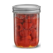 Wide Mason Jars with Airtight Lids, Labels and Measures - 16 oz - [Set of 6] Airtight Canning Jars, Glass Jars