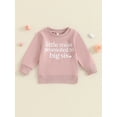 thumbnail image 4 of Suagox Toddler Girls Sweatshirts Classic Letter Print Long Sleeve Round Neck Pullovers Spring Fall Tops for 6-24 Months and 2-4 Years Old Baby, 4 of 10