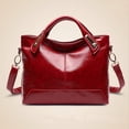 thumbnail image 5 of Bolso de mujer de moda retro de cuero brillante con aceite, bolso de mano de gran capacidad, bolso cruzado de hombro simple, 5 of 5