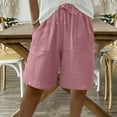 thumbnail image 4 of TMOYZQ Bermuda Shorts for Women Knee Length Elastic Waist Shorts Casual Summer Lightweight Beach Vacation Shorts, 4 of 9